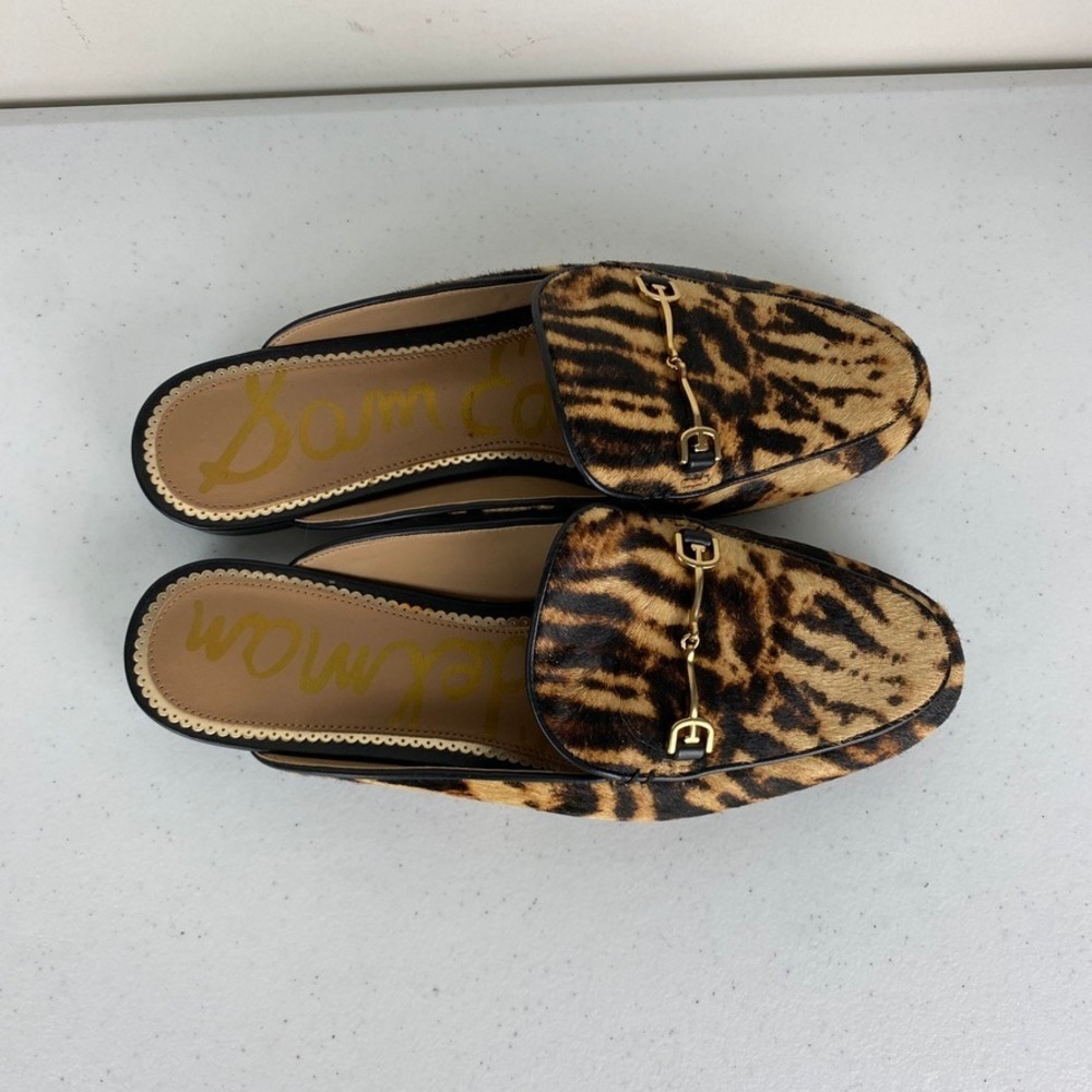 Sam Edelman Linnie Mule Womens 8 Animal Print Calf Hair Horsebit Slide Slip On - Picture 2 of 7